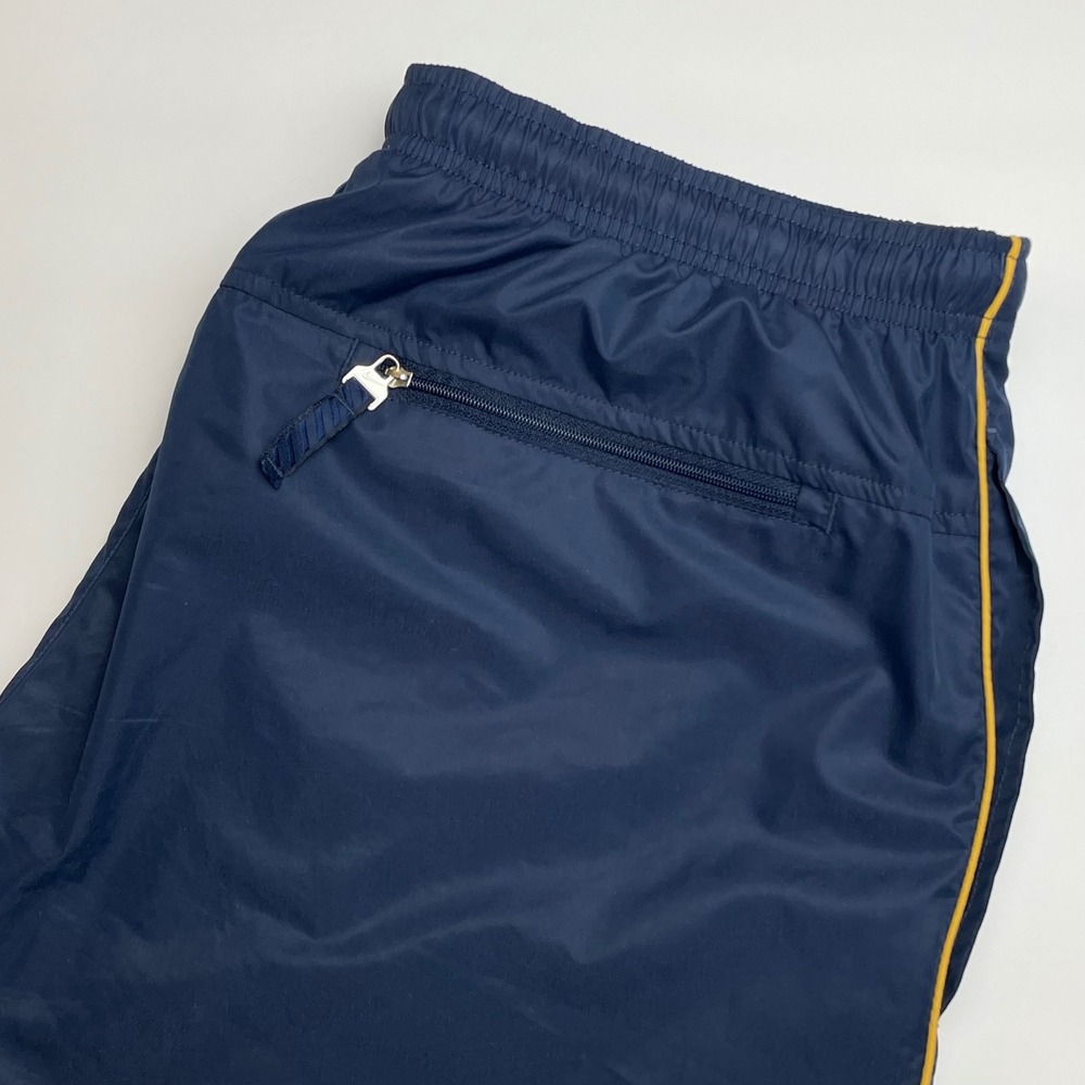 Nike Track Pants Mens Large Navy Blue Yellow Piping Lined Ankle Zip Y2K Vintage